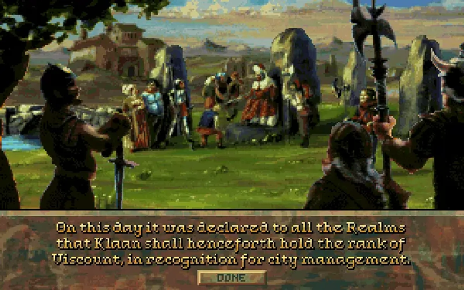 For achievements in both city management and combat, you receive titles.