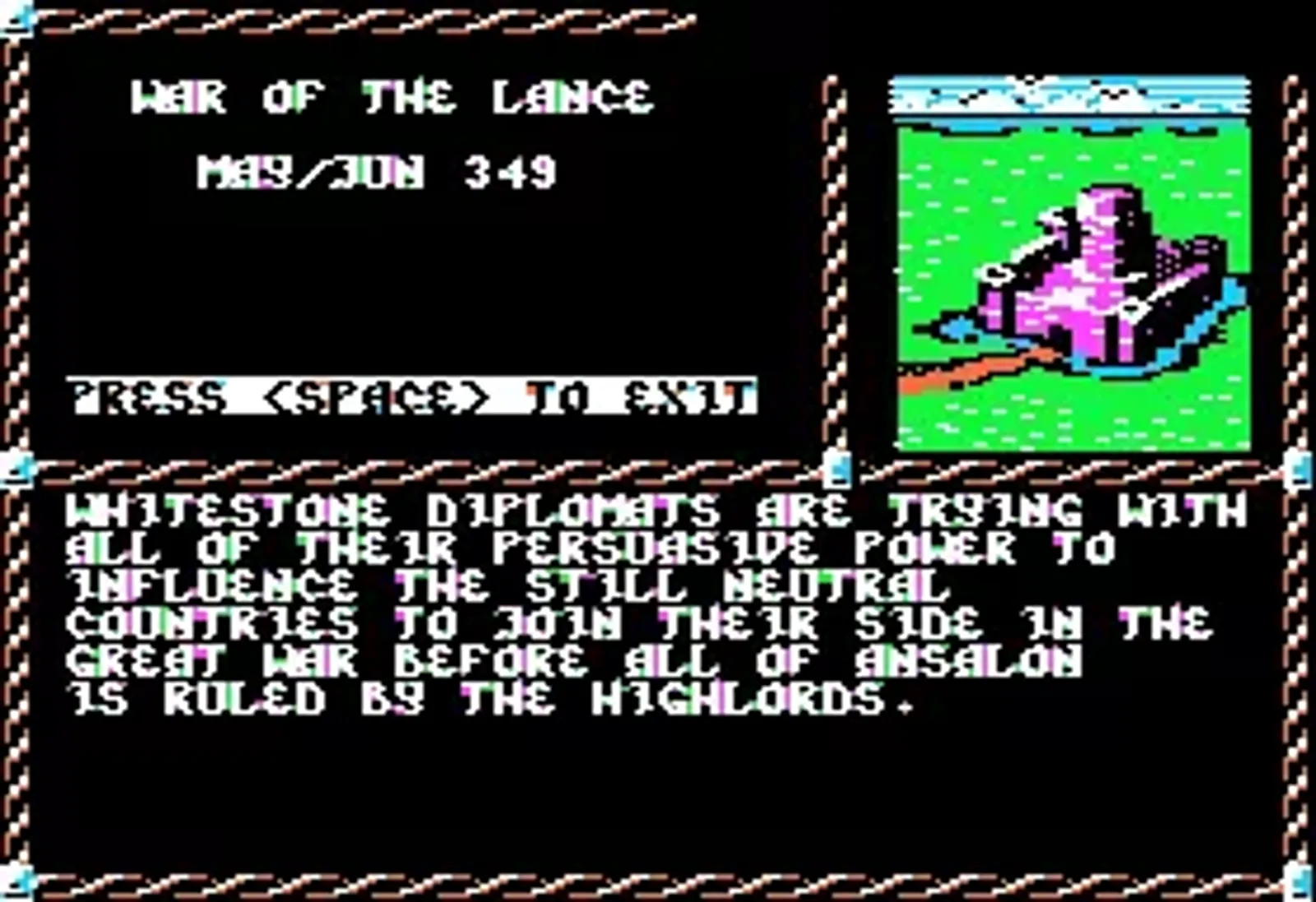 Intro screen