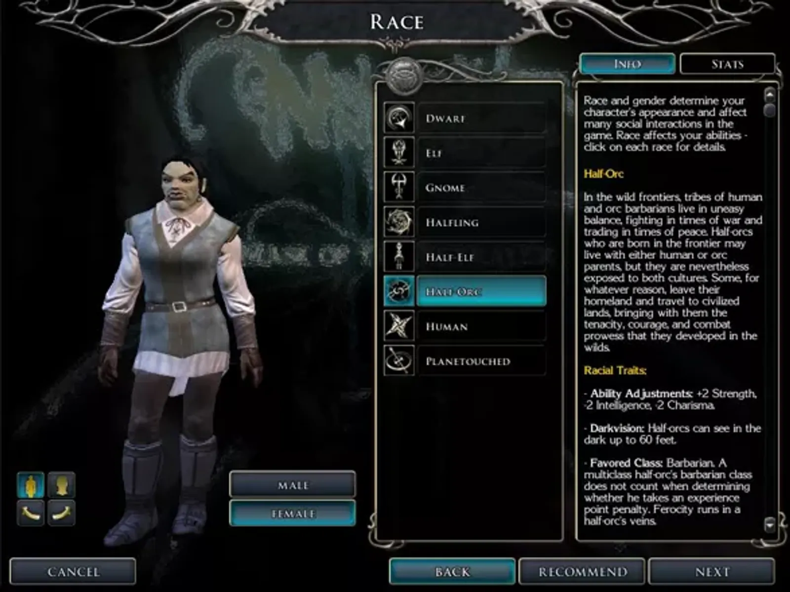Character creation. Most of the races have several subraces as well.