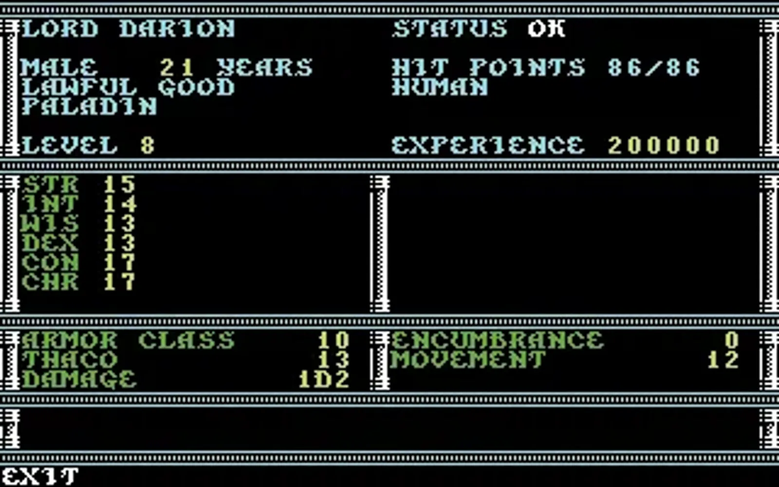 Character statistics
