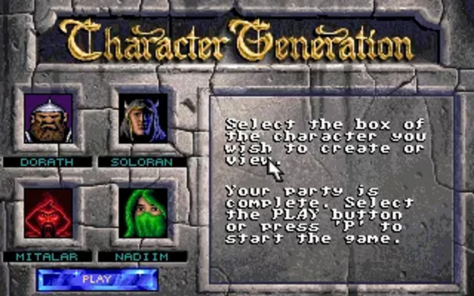 Character generation