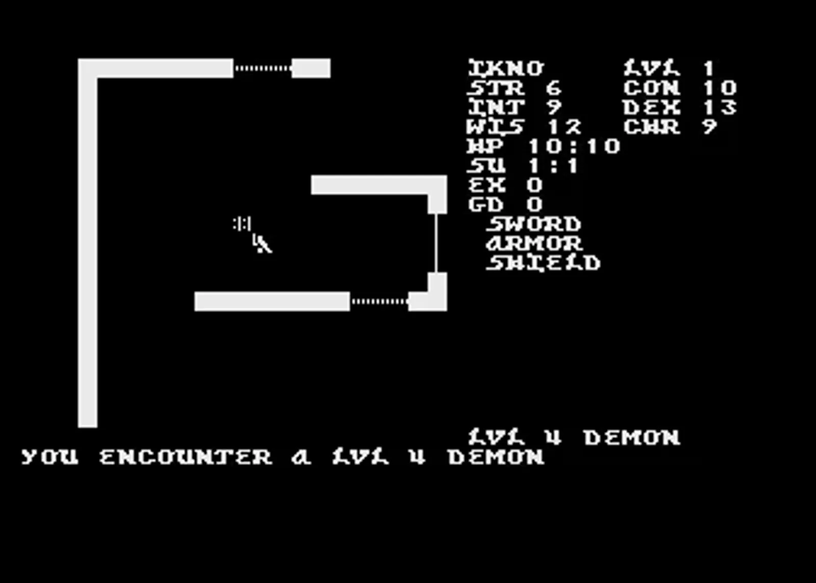 The graphics on this version are disappointing, they are all character graphics with no color