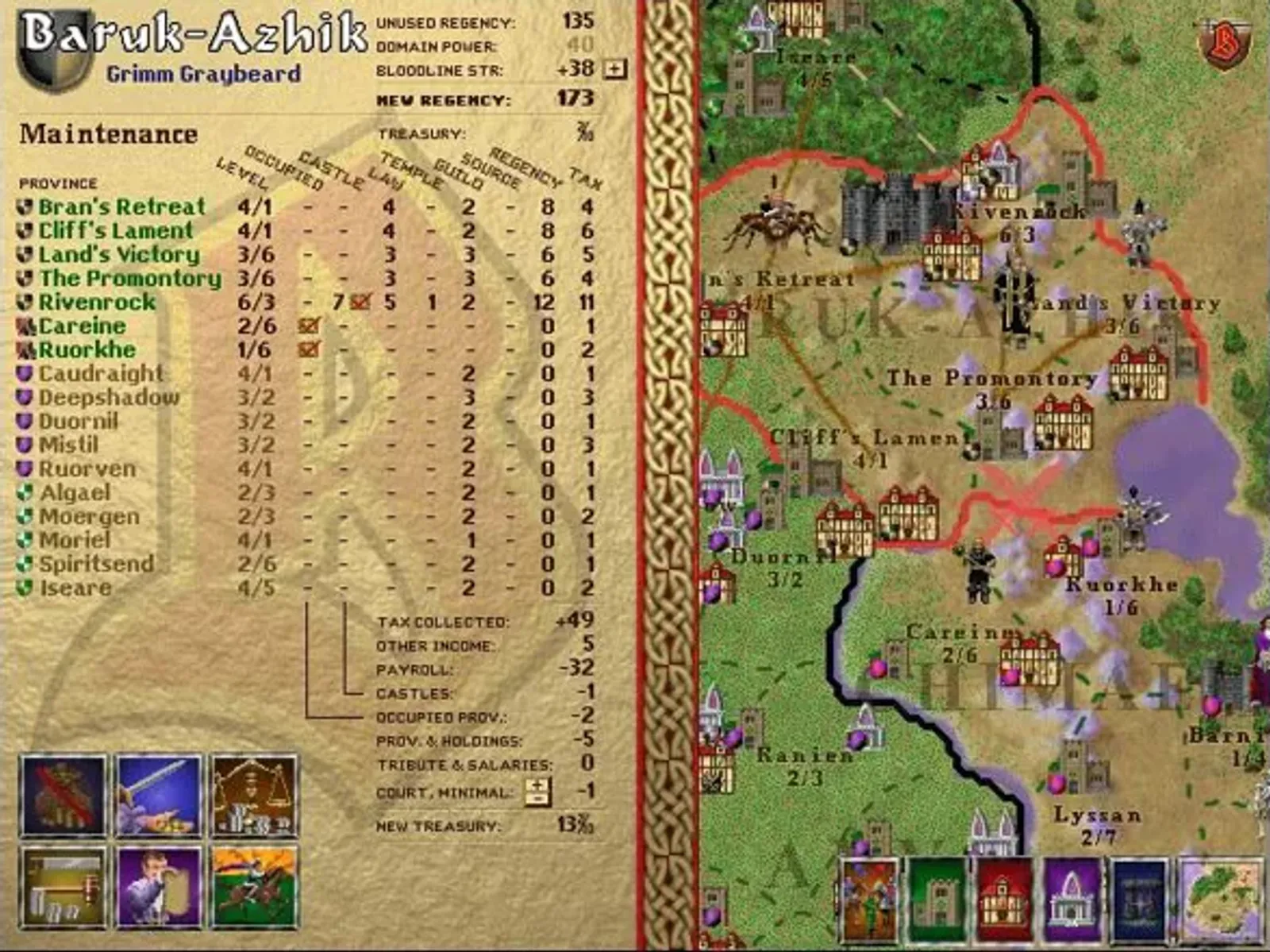 Detailed map view of your holdings