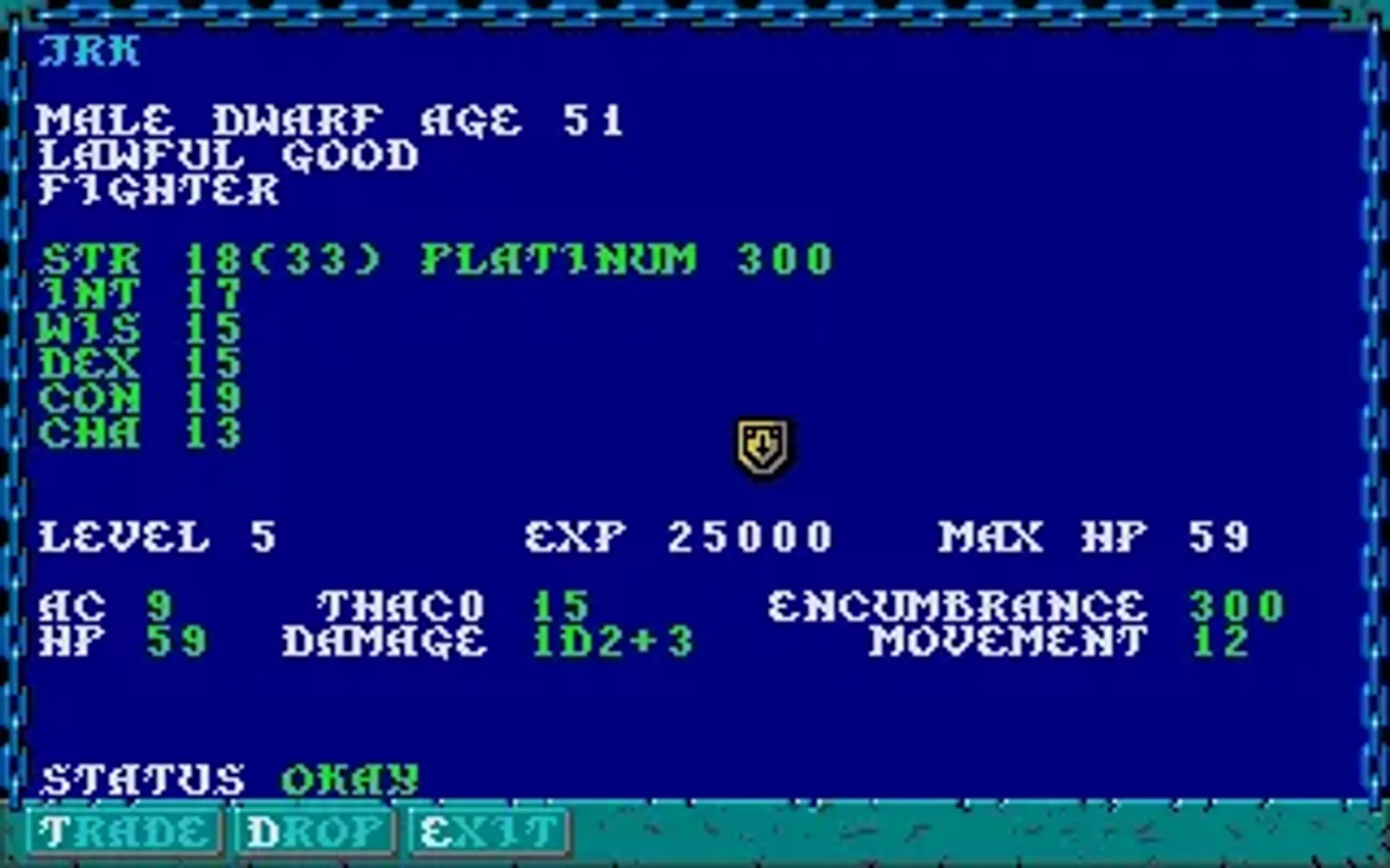 Character stats