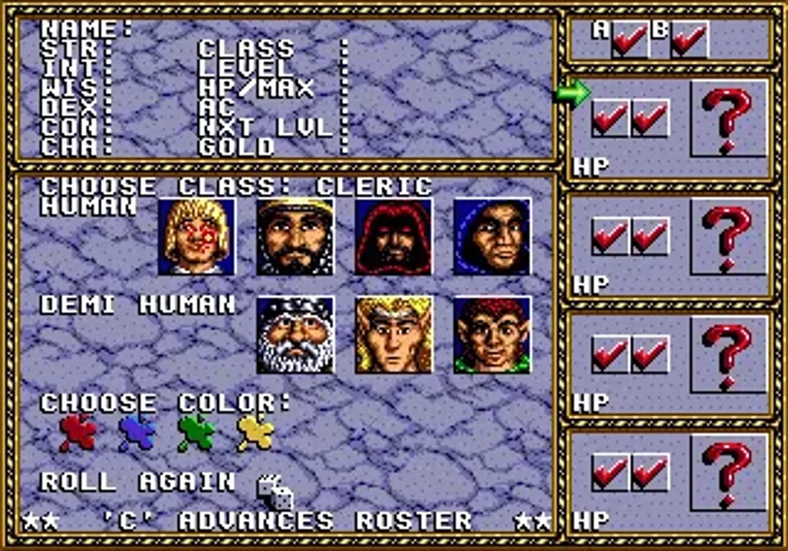 Create a character.