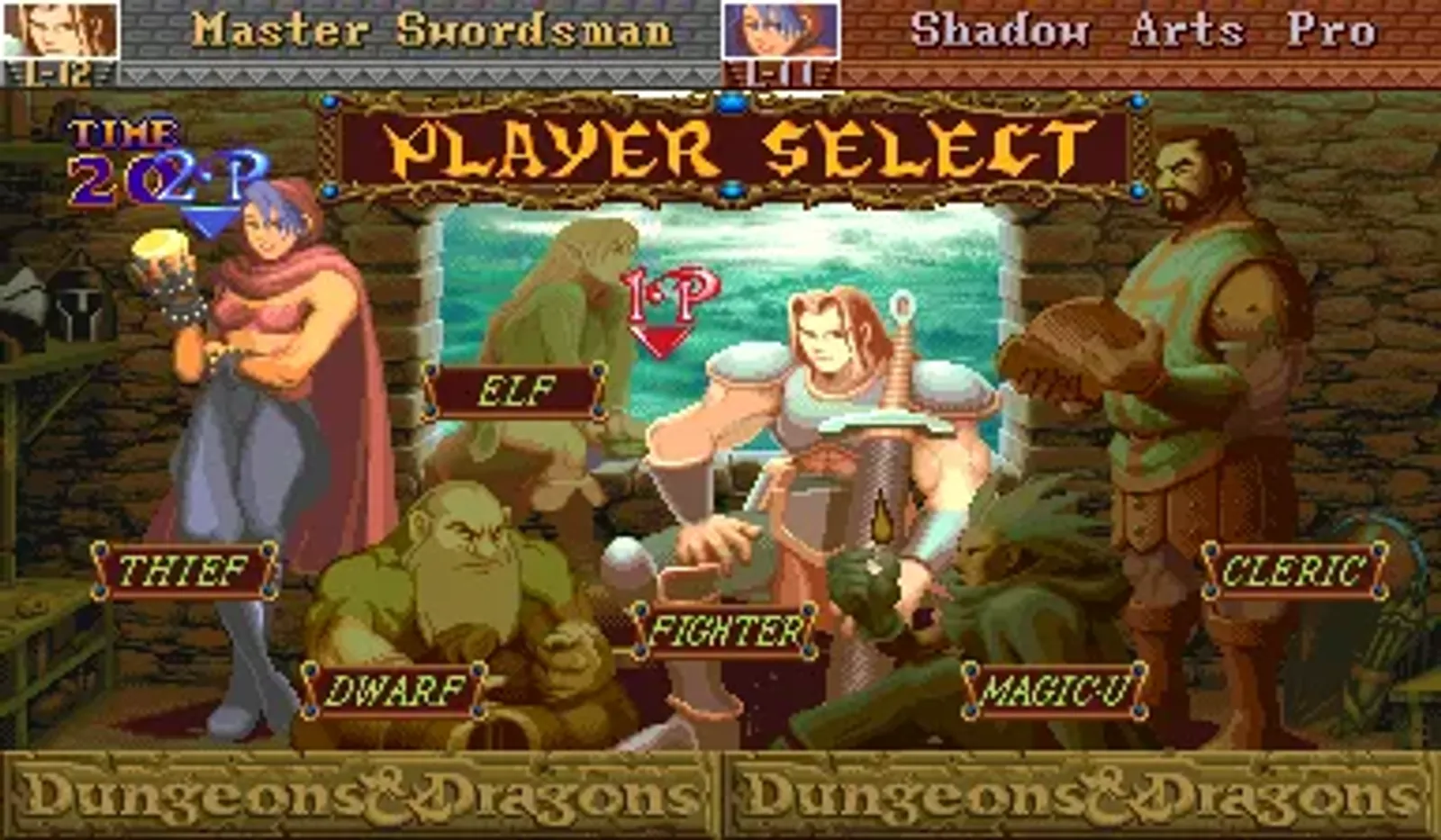 Player select - 6 classic D&D characters to choose from