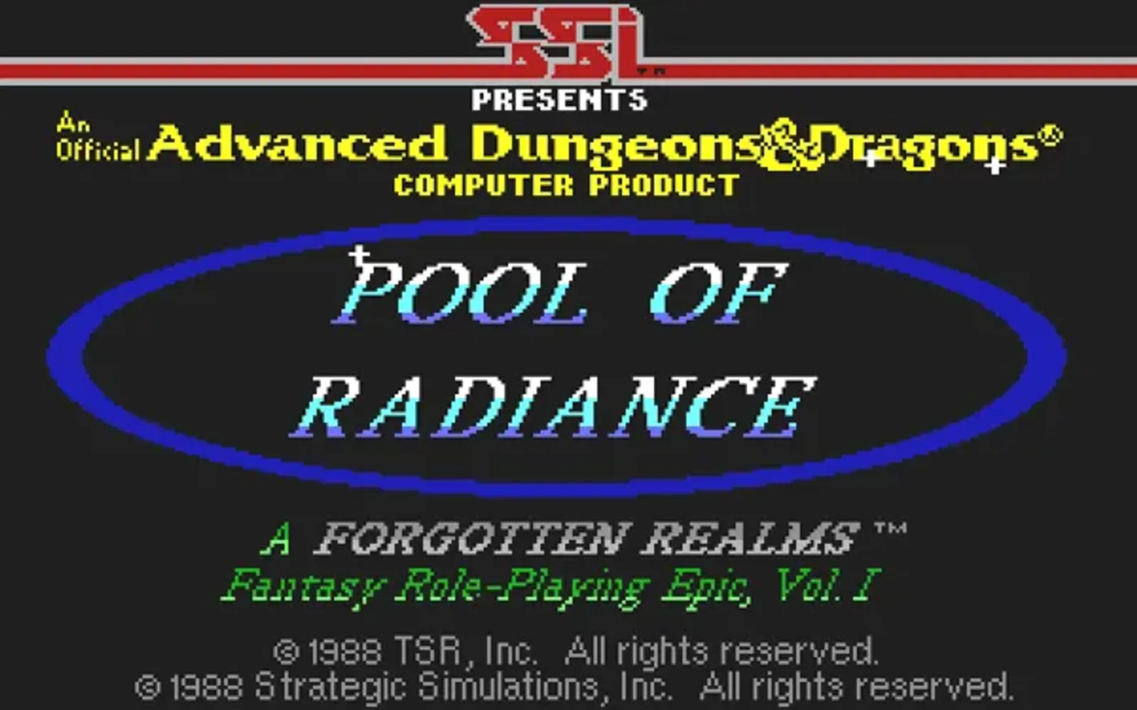 Game title screen.