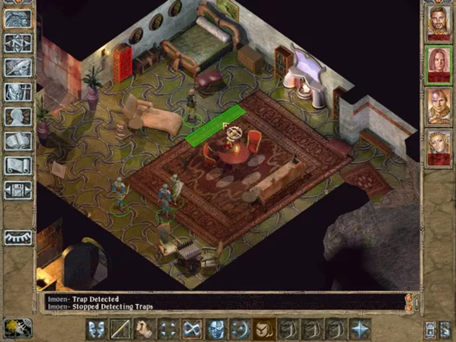 If a thief detects traps, they are highlighted.
