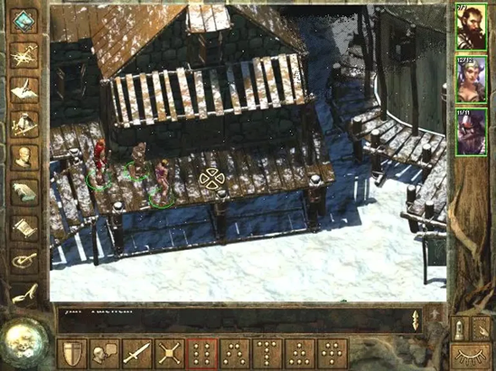 The game begins in Easthaven. It's snowing, how beautiful!