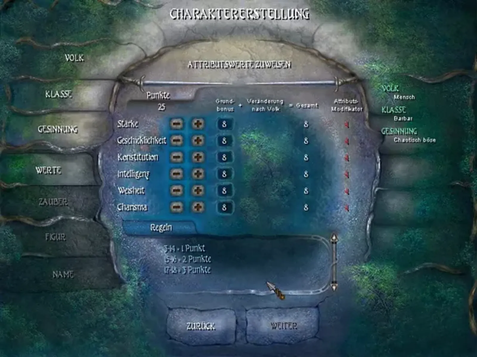Character creation