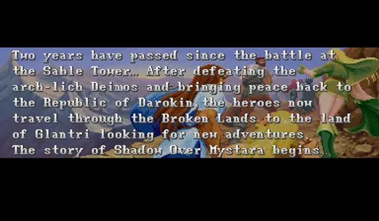 Intro. The story continues 2 years after the events of <moby game="Dungeons & Dragons: Tower of Doom">Dungeons & Dragons: Tower of Doom</moby>