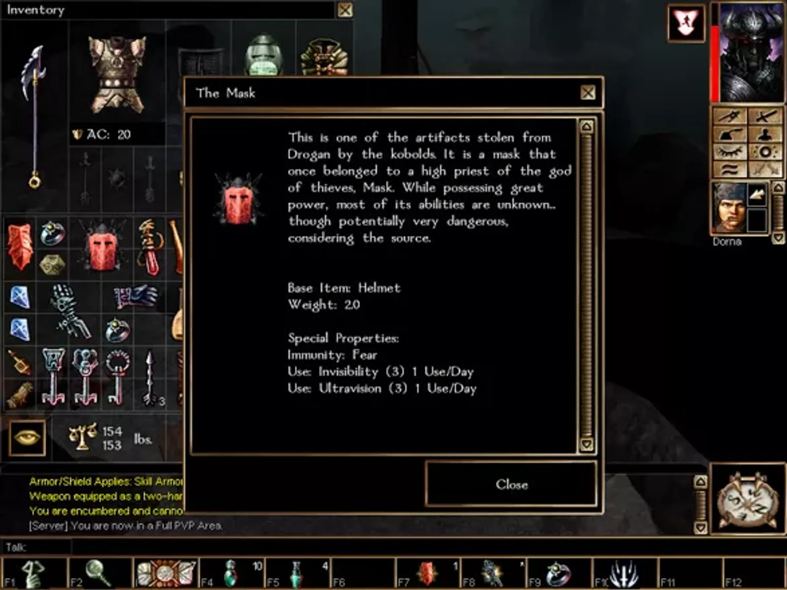The Mask - one of the four artifacts you must recover on Chapter I