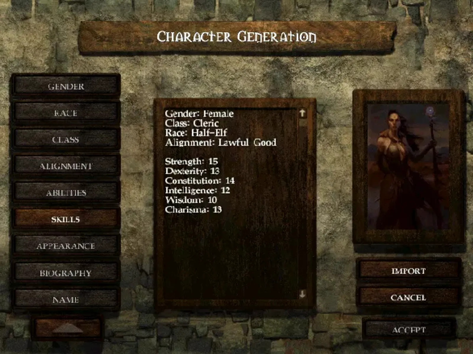 Character creation