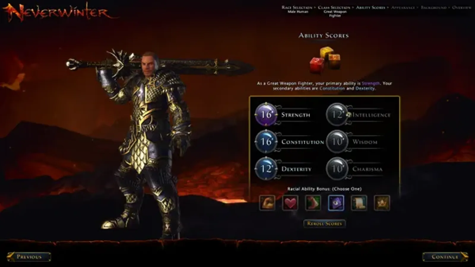 Ability scores are rolled