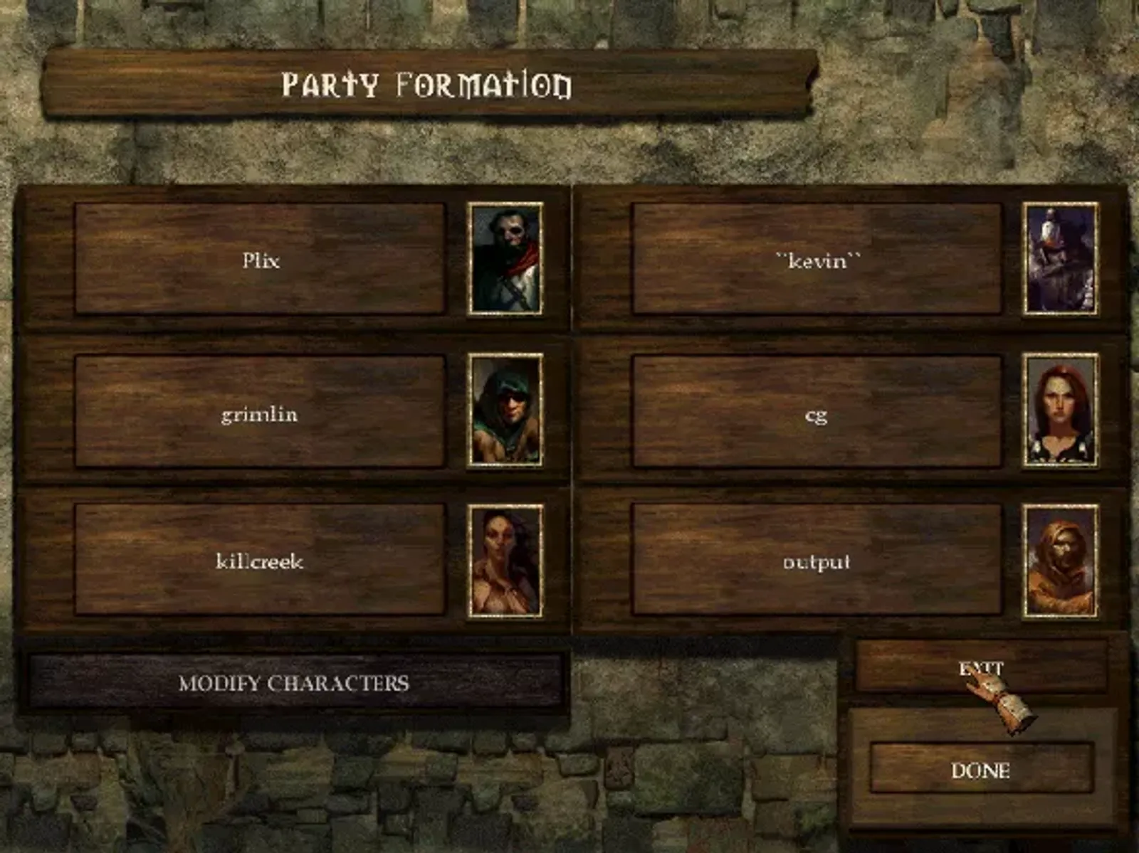 Party listing