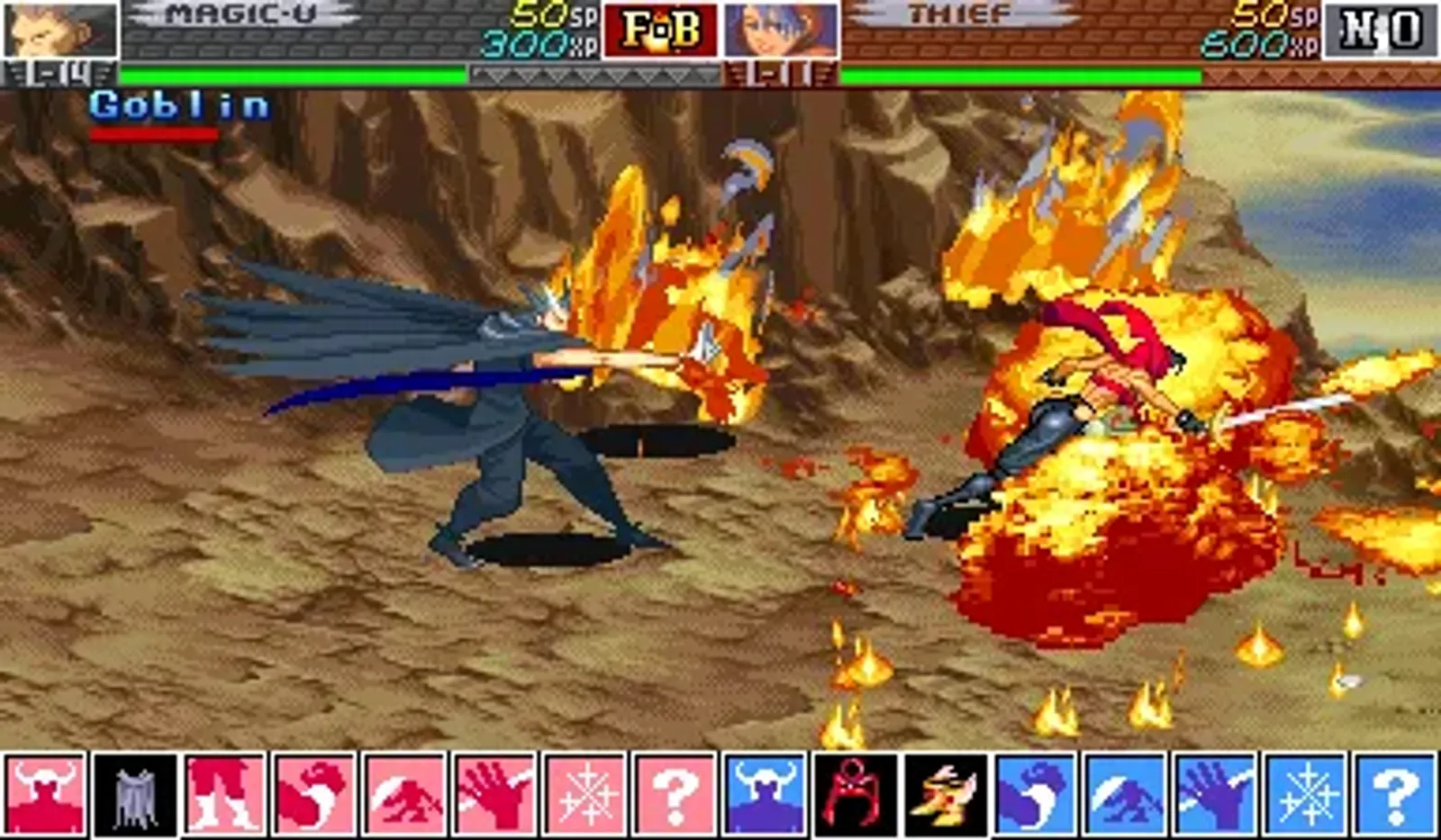 The mage decides to try out the fire magic right away
