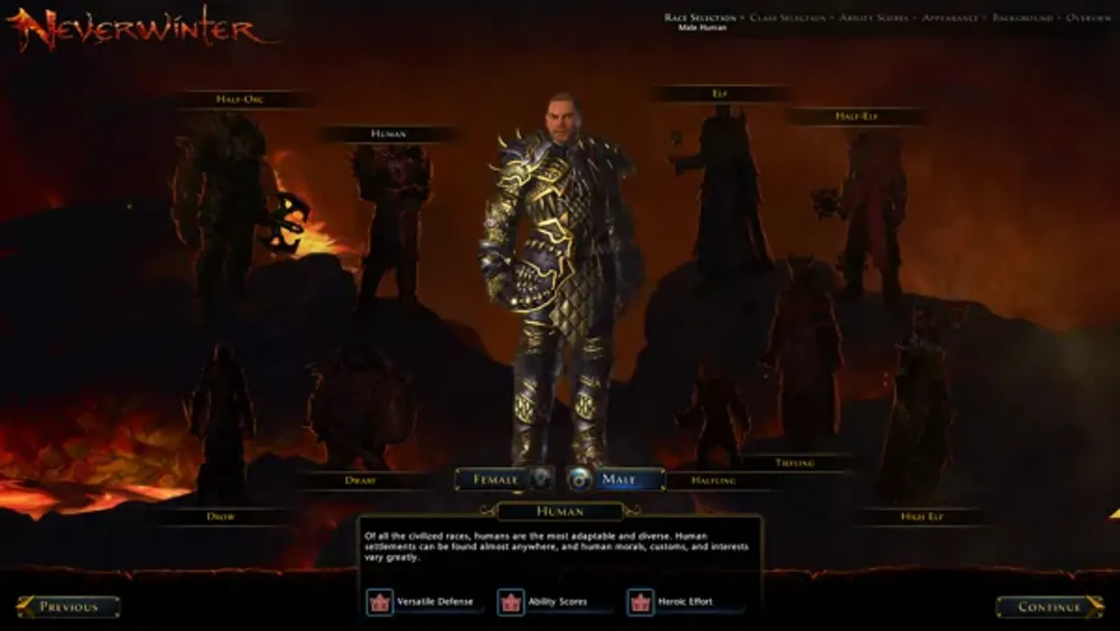 First player have to select a race...