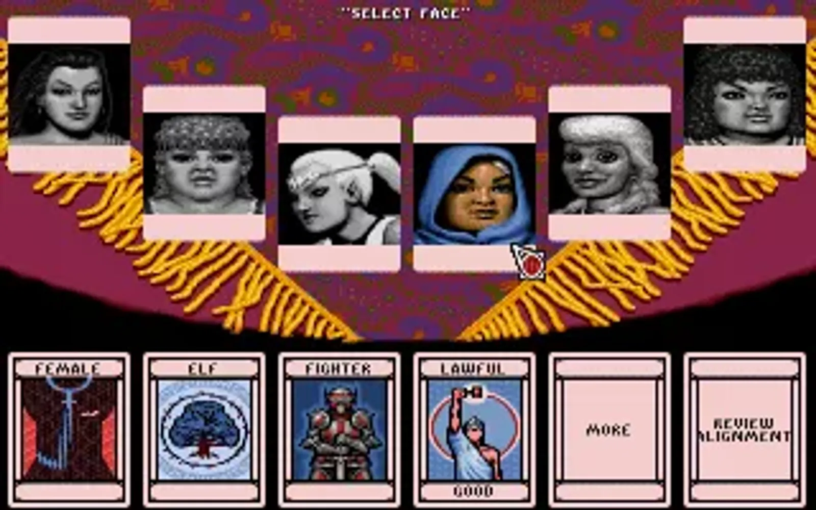 Lots of different faces to choose for your heroine