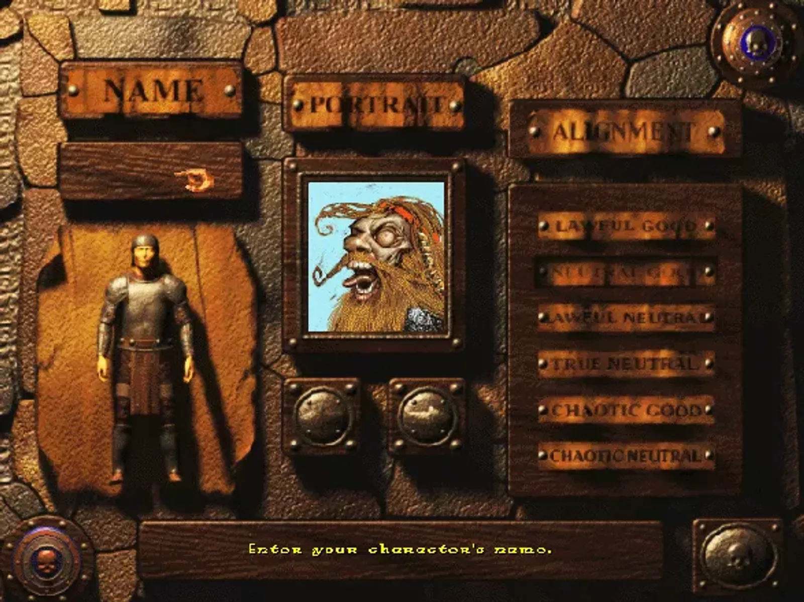 Name, portrait and alignment