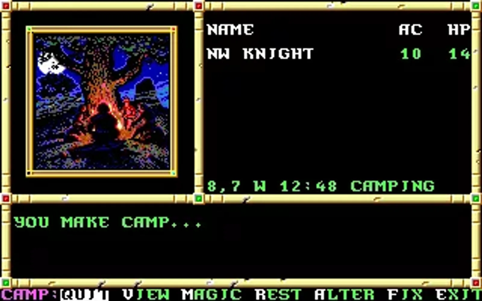 You are camping.