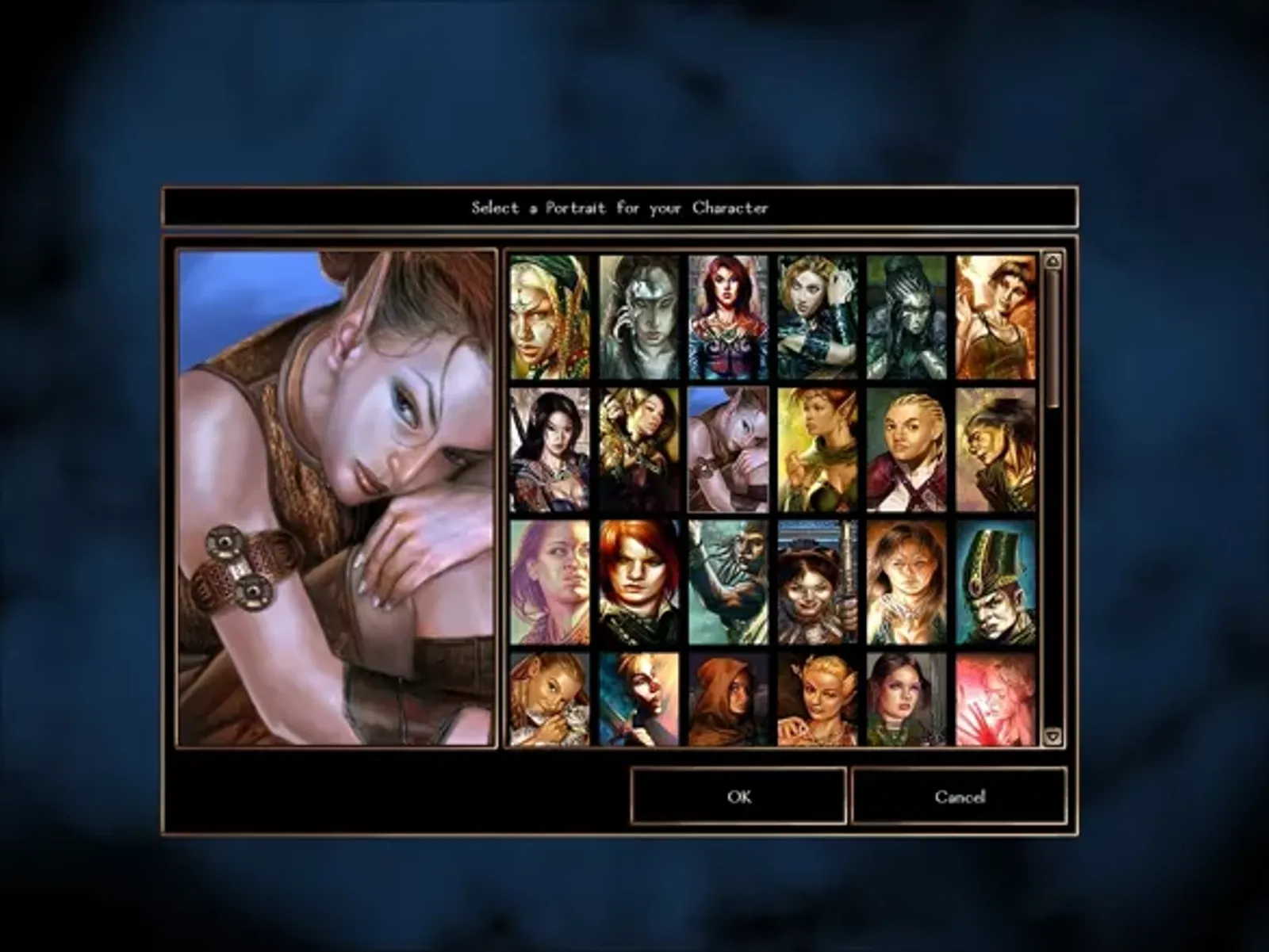 Pretty faces. Some of the female character portraits available.