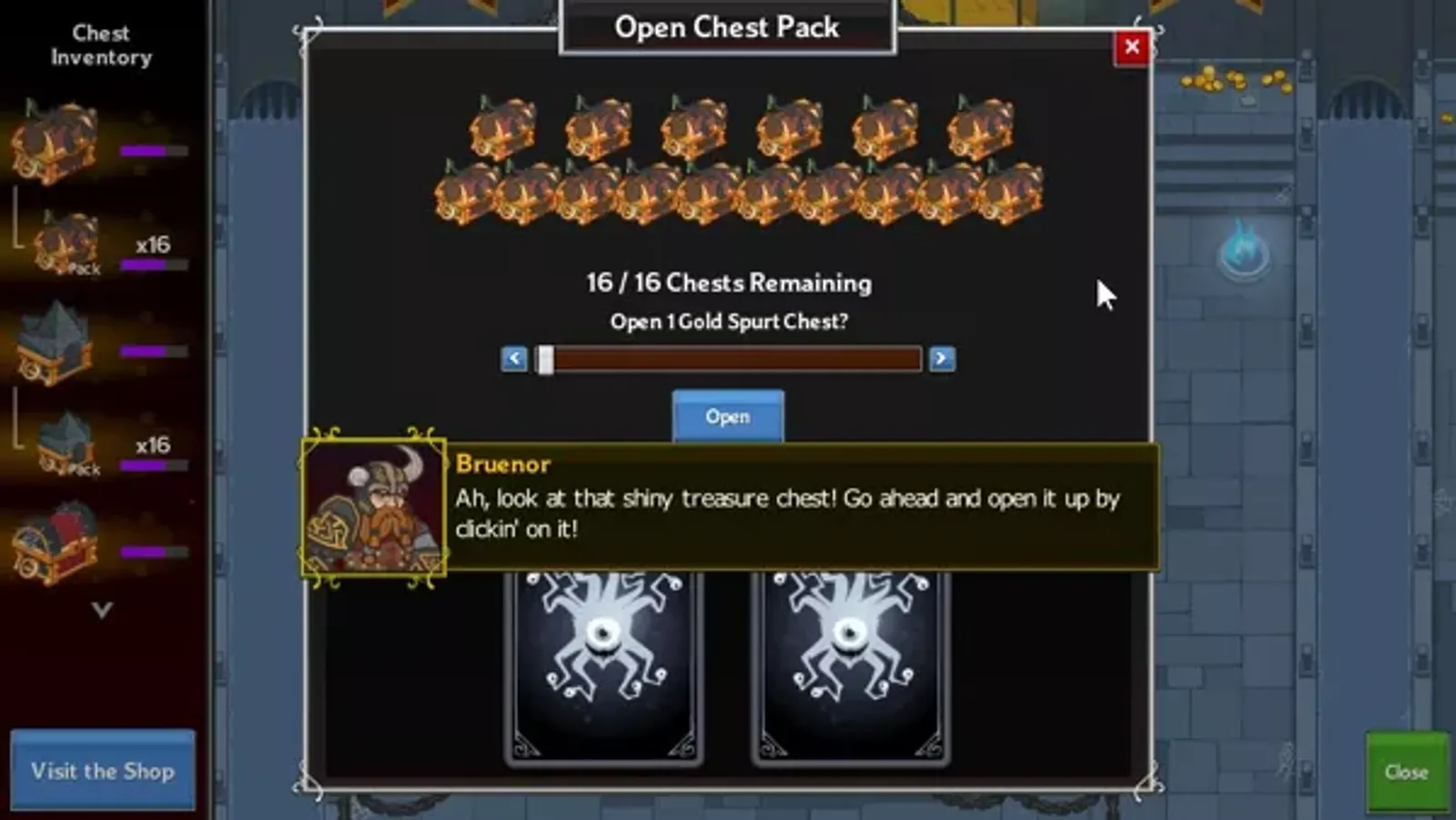 The first boss defeated dropped a chest. There are multiple chests available here because they were included with the DLC that came with this version of the game
