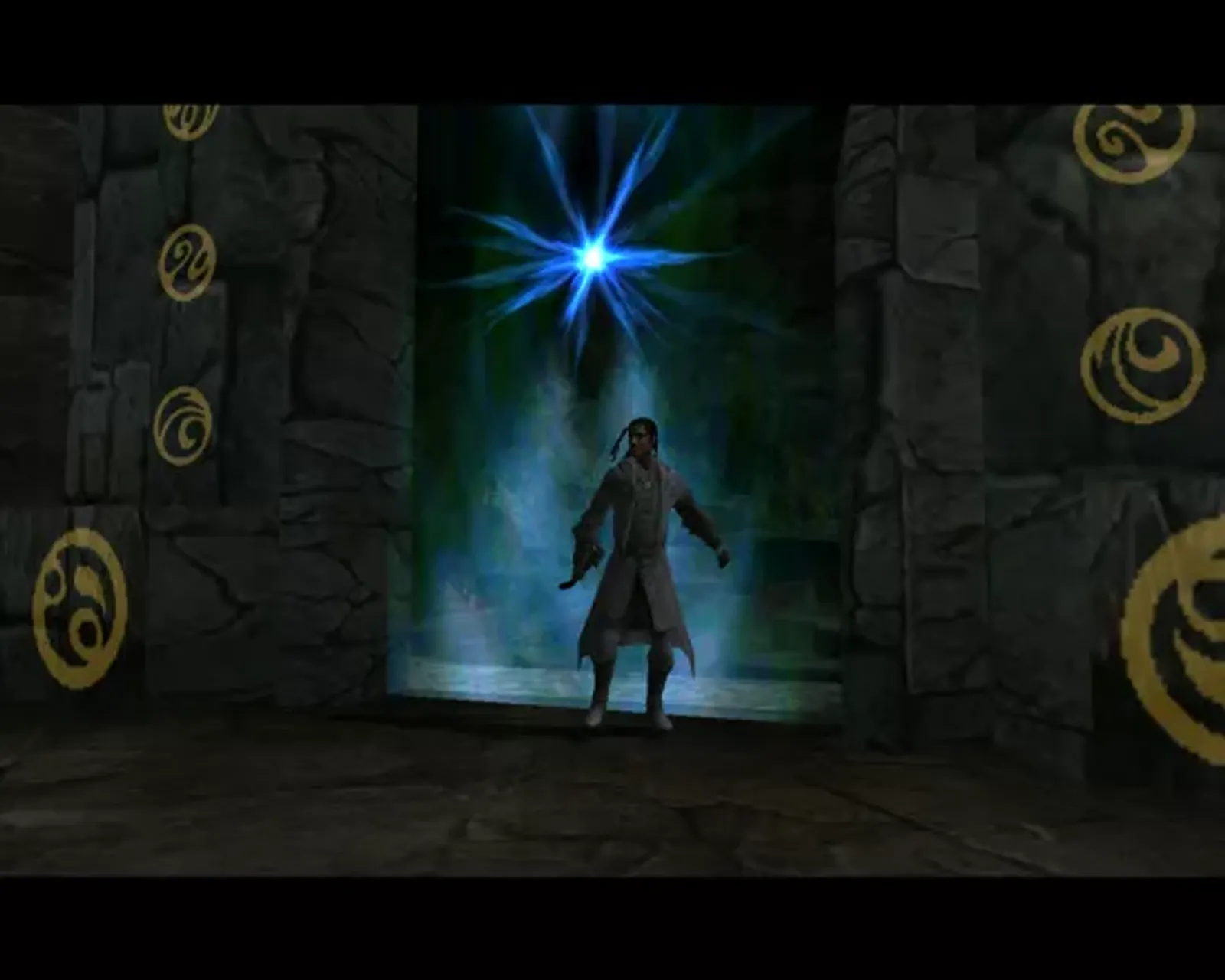 Our wizard buddy prefers more of a staged entrance through a portal.