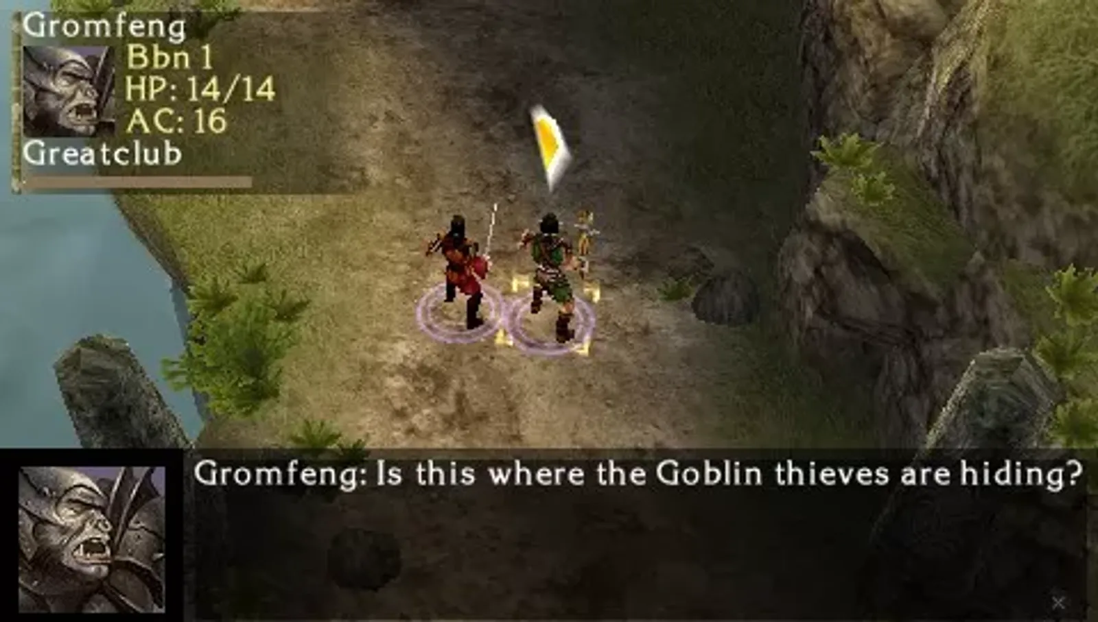 Characters talking